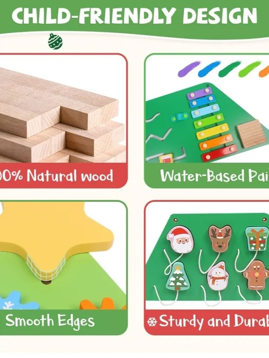 Wooden Tree Wall Busy Board, Sensory Wall Panel for Kids - Picture 4 of 6